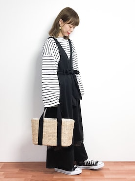 「BLUEEAST（ブルーイースト）のアイテム（つなぎ/オールインワン）」を使った、saya☺︎さん（レディース・149cm）の春コーディネート