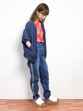 「SEVENDAYS=SUNDAY（セブンデイズサンデイ）のアイテム（ブルゾン）」を使った、saya☺︎さん（レディース・149cm）の春コーディネート