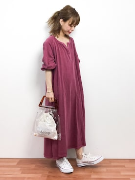 「ピグメント」｜「アイテム（ワンピース/ドレス）」を使った、saya☺︎さん（レディース・149cm）の春コーディネート