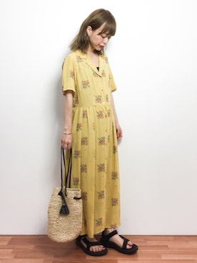 「Another Edition（アナザーエディション）のアイテム（ワンピース/ドレス）」を使った、saya☺︎さん（レディース・149cm）の春コーディネート