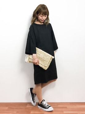 「coca（coca）（コカ）のアイテム（クラッチバッグ）」を使った、saya☺︎さん（レディース・149cm）の夏コーディネート