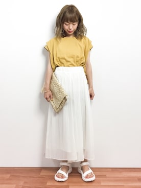 「coca（coca）（コカ）のアイテム（クラッチバッグ）」を使った、saya☺︎さん（レディース・149cm）の夏コーディネート