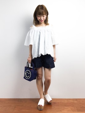「ECODECO（エコデコ）のアイテム」を使った、saya☺︎さん（レディース・149cm）の夏コーディネート