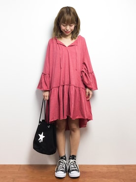 「Another Edition（アナザーエディション）のアイテム（ワンピース/ドレス）」を使った、saya☺︎さん（レディース・149cm）の夏コーディネート