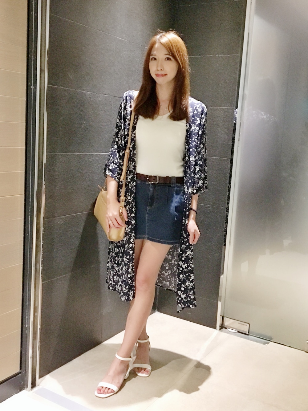 「denim」｜「GUのアイテム（ジャケット/アウター、ブルー系）」を使った、Mimiさん（レディース・166cm）の夏コーディネートの1枚目の写真