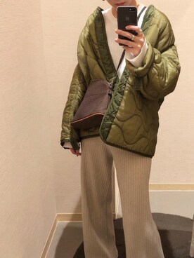 「大人古着」｜「アイテム（ジャケット/アウター）」を使った、aikaさん（レディース・158cm）の冬コーディネート