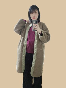 「フユコーデ」｜「アイテム（その他アウター）」を使った、えんじぇるちゃんさん（レディース・167cm）の冬コーディネート