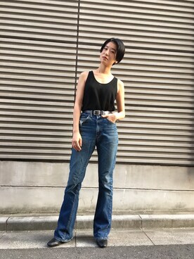 「CLANE（クラネ）のアイテム（タンクトップ）」を使った、YUKI さん（レディース・162cm）の夏コーディネート