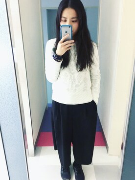 「ZARA（ザラ）のアイテム（Tシャツ/カットソー、ホワイト系）」を使った、ABoo さん（レディース・155cm）の夏コーディネート