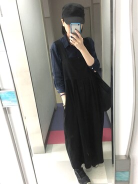 「ehka sopo（エヘカソポ）のアイテム（つなぎ/オールインワン）」を使った、ABoo さん（レディース・155cm）の夏コーディネート
