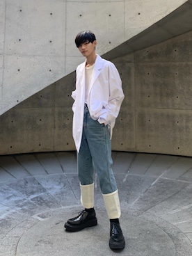 「JOHN LAWRENCE SULLIVAN（ジョンローレンスサリバン）のアイテム（その他シューズ）」を使った、nisc_yuheiさん（メンズ・177cm）の冬コーディネート