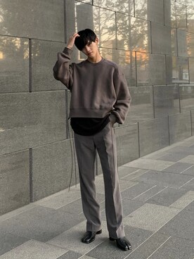 「JOHN LAWRENCE SULLIVAN（ジョンローレンスサリバン）のアイテム（スウェット）」を使った、nisc_yuheiさん（メンズ・177cm）の冬コーディネート