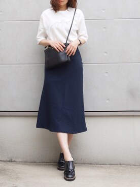 「ISOOK（アイスー）のアイテム（Tシャツ/カットソー）」を使った、Eさん（レディース・169cm）の春コーディネート