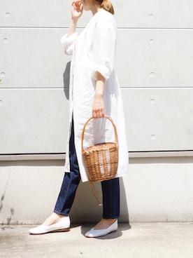 「reca（レカ）のアイテム（シャツワンピース）」を使った、Eさん（レディース・169cm）の春コーディネート