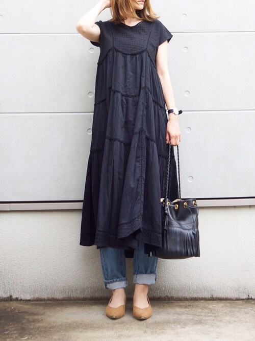 Eさんのワンピース「エンブロイダリーレースティアードドレス(Emma Taylor|エマテイラー)」を使ったコーディネート