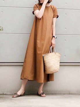 「titivate（ティティベイト）のﾌﾚｱﾏｷｼﾜﾝﾋﾟｰｽ（ワンピース）」を使った、Eさん（レディース・169cm）の夏コーディネート