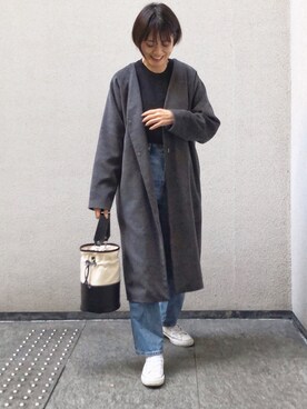 「rectangle（レクタングル）のアイテム（その他アウター）」を使った、Eさん（レディース・169cm）の冬コーディネート