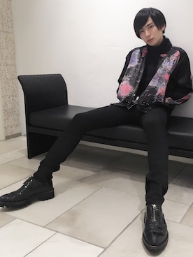 「LAD MUSICIAN（ラッドミュージシャン）のアイテム（ミリタリージャケット）」を使った、とむさん（メンズ・173cm）の冬コーディネート