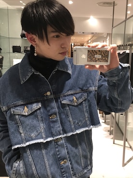 「JOHN LAWRENCE SULLIVAN（ジョンローレンスサリバン）のアイテム（デニムジャケット）」を使った、とむさん（メンズ・173cm）の冬コーディネート