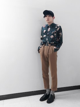 「JOHN LAWRENCE SULLIVAN」｜「アイテム（スリッポン）」を使った、とむさん（メンズ・173cm）の夏コーディネート