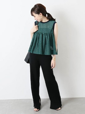 「OKIRAKU（オキラク）のアイテム」を使った、JOURNAL STANDARD 本社スタッフBさん（レディース・160cm）の夏コーディネート