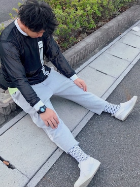 「アディダスオリジナルス」｜「アイテム（アナログ腕時計）」を使った、Ryuさん（メンズ・172cm）の冬コーディネート