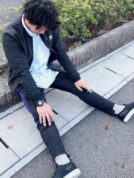 「アディダスオリジナルス」｜「アイテム（アナログ腕時計）」を使った、Ryuさん（メンズ・172cm）の冬コーディネート