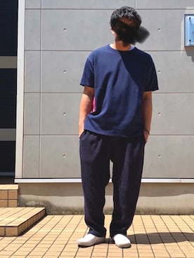 「BEAMS」｜「アイテム（スリッポン）」を使った、Ryuさん（メンズ・172cm）の夏コーディネート