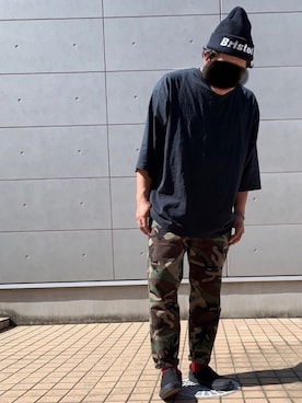 「F.C.Real Bristol（エフシーレアルブリストル）のアイテム（ニットキャップ/ビーニー）」を使った、Ryuさん（メンズ・172cm）の秋コーディネート