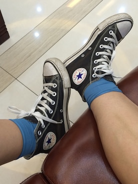 「CONVERSE（コンバース）のアイテム（スニーカー、ブラック系）」を使った、sako9さん（レディース・165cm）の夏コーディネート