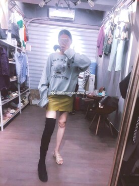 「NOのアイテム（シューズ）」を使った、Bananaanana_Cさん（レディース・175cm）の春コーディネート