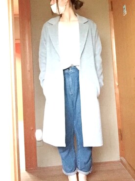 「H&M（エイチ・アンド・エム）のアイテム（チェスターコート）」を使った、なつみさん（レディース・171cm）の秋コーディネート