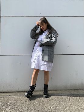 「Chica（チカ）のアイテム（ジャケット/アウター）」を使った、fumi さん（レディース・158cm）の冬コーディネート