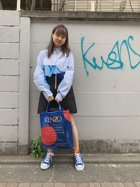 「KENZO」｜「アイテム（スカート）」を使った、fumi さん（レディース・156cm）の春コーディネート