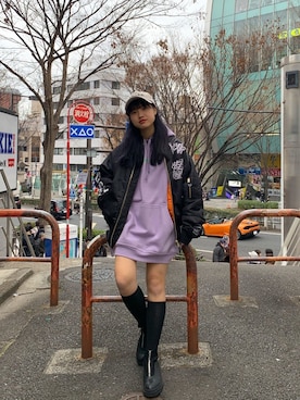 「LONELY/論理（ロンリー）のアイテム（ジャケット/アウター）」を使った、fumi さん（レディース・156cm）の冬コーディネート