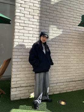 「L.H.P（エルエイチピー）のアイテム（スウェット）」を使った、fumi さん（レディース・156cm）の冬コーディネート