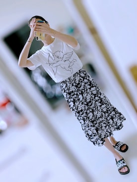 「Mo&Co.（モーアンドコー）のアイテム」を使った、xinさん（レディース・160cm）の夏コーディネート