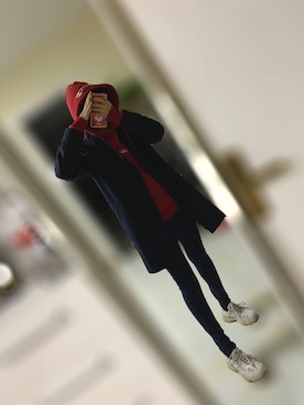 「休闲」｜「アイテム（ダウンジャケット/コート）」を使った、xinさん（レディース・160cm）の秋コーディネート