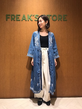 FREAK'S STORE 町田モディ店｜Kyoko Ozawa使用「FREAK'S STORE（インディゴ刺繍2wayガウン 予約商品）」的時尚穿搭