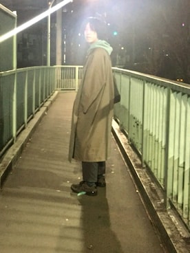 「WhoWhat（フーワット）のアイテム（ジャケット/アウター）」を使った、月村亮さん（メンズ・180cm）の冬コーディネート