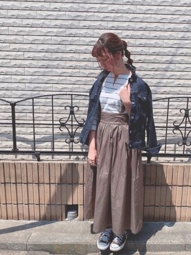 「Te chichi（テチチ）のアイテム（デニムジャケット）」を使った、sakiさん（レディース・163cm）の春コーディネート
