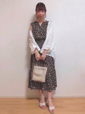 「ウェッジソール」｜「アイテム（その他）」を使った、sakiさん（レディース・163cm）の春コーディネート