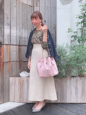 「Te chichi（テチチ）のアイテム（デニムジャケット）」を使った、sakiさん（レディース・163cm）の春コーディネート