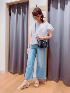 「ウェッジソール」｜「アイテム（その他）」を使った、sakiさん（レディース・163cm）の夏コーディネート