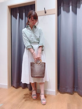 「ウェッジソール」｜「アイテム（その他）」を使った、sakiさん（レディース・163cm）の夏コーディネート