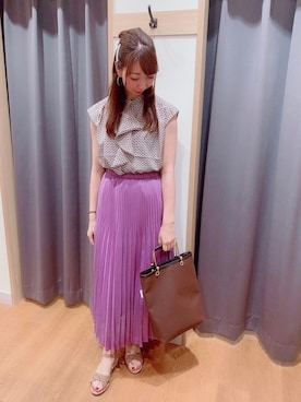 「オーガンジー」｜「アイテム（その他）」を使った、sakiさん（レディース・163cm）の夏コーディネート