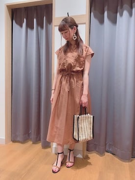 「テチチ(Te chichi)」｜「アイテム（シャツワンピース）」を使った、sakiさん（レディース・163cm）の夏コーディネート