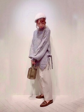 「Te chichi TERRASSE（テチチテラス）のアイテム（ハンチング/ベレー帽）」を使った、sakiさん（レディース・163cm）の秋コーディネート