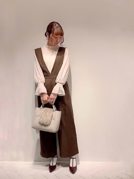 「シア―ブラウス」｜「アイテム（その他）」を使った、sakiさん（レディース・163cm）の冬コーディネート