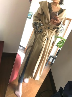 「CLANE（クラネ）のアイテム（トレンチコート）」を使った、Kana Sakaiさん（レディース・165cm）の夏コーディネート